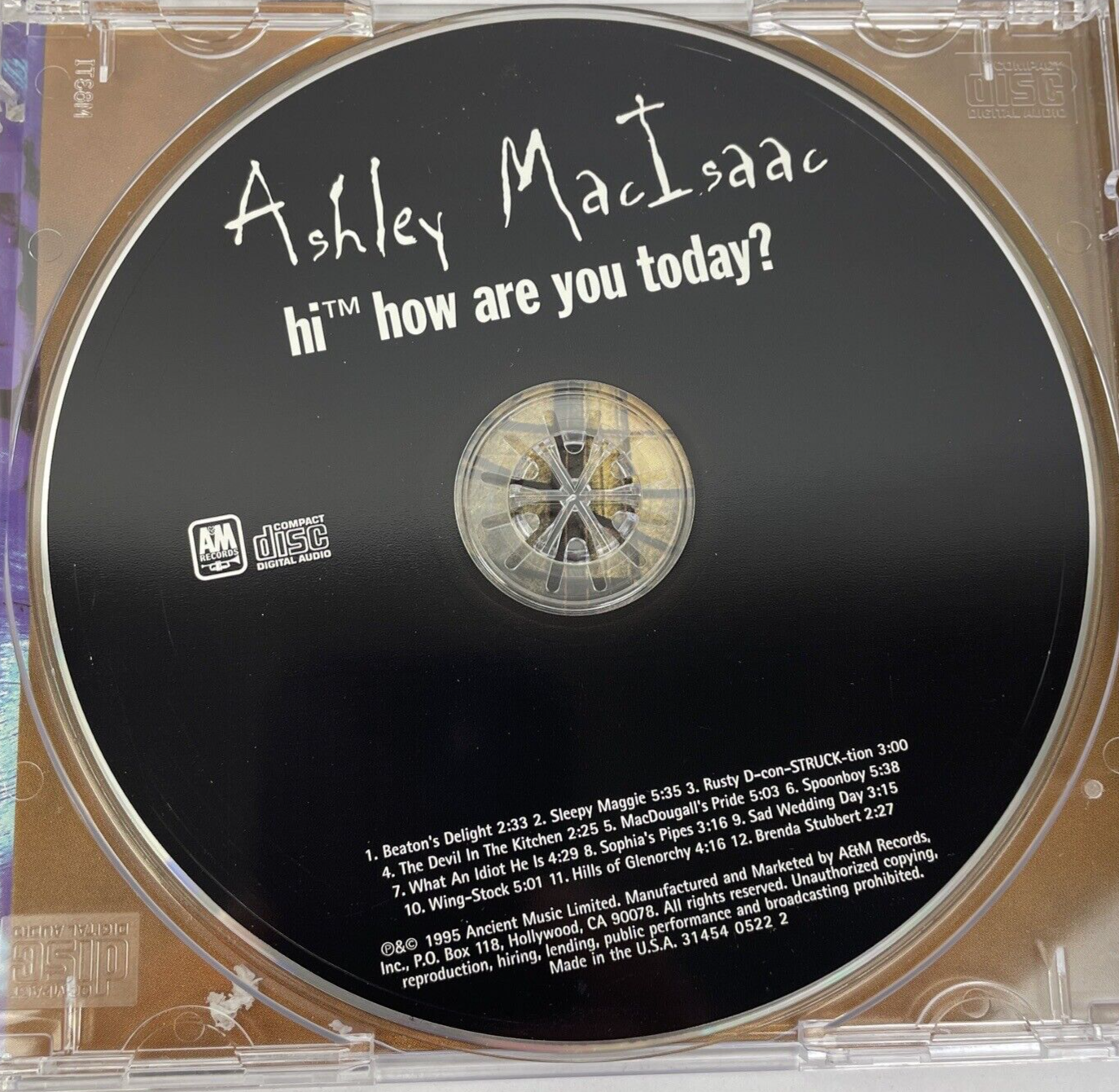 Hi How Are You Today? by Ashley MacIsaac (Audio CD, Jun-1996, A&M (USA) M