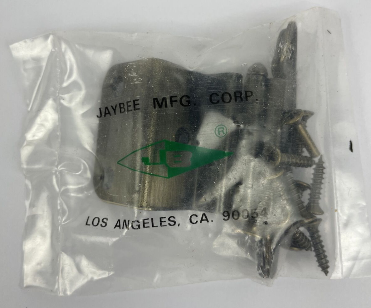 2 x JB Jaybee MFG Corp. 3/4" Semi Concealed Inset Hinge Satin Antique Brass USA