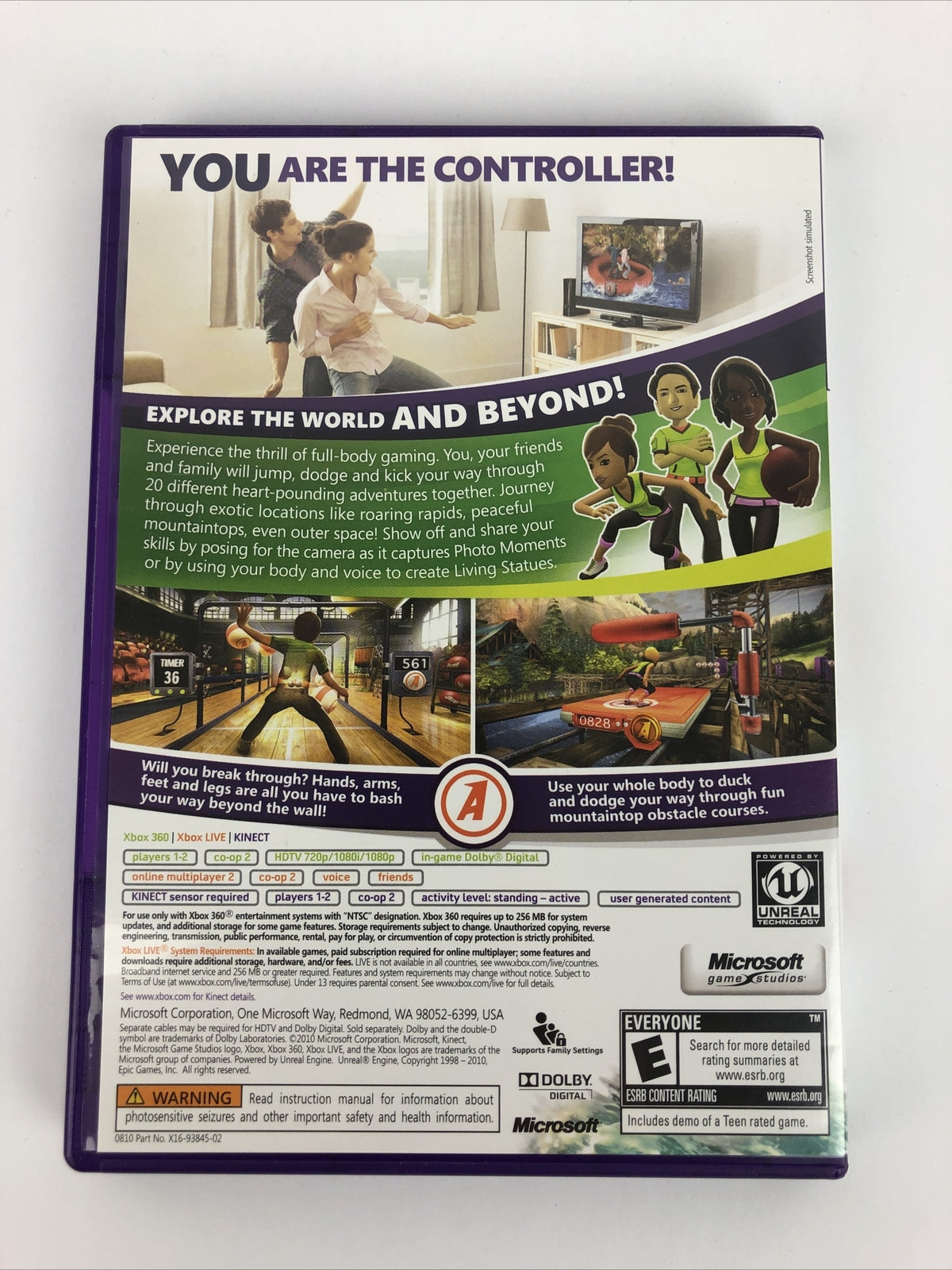 Kinect Adventures! Microsoft Xbox 360 Explore the World and Beyond
