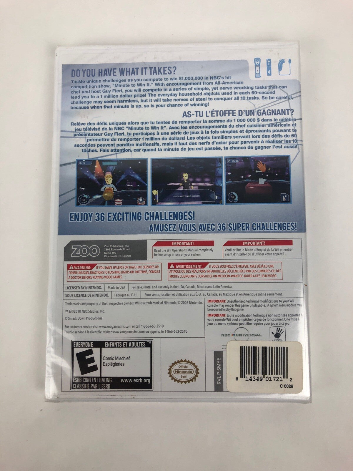 Minute to Win It (Nintendo Wii, 2010) Brand New - Sealed Game - Fast Free Ship