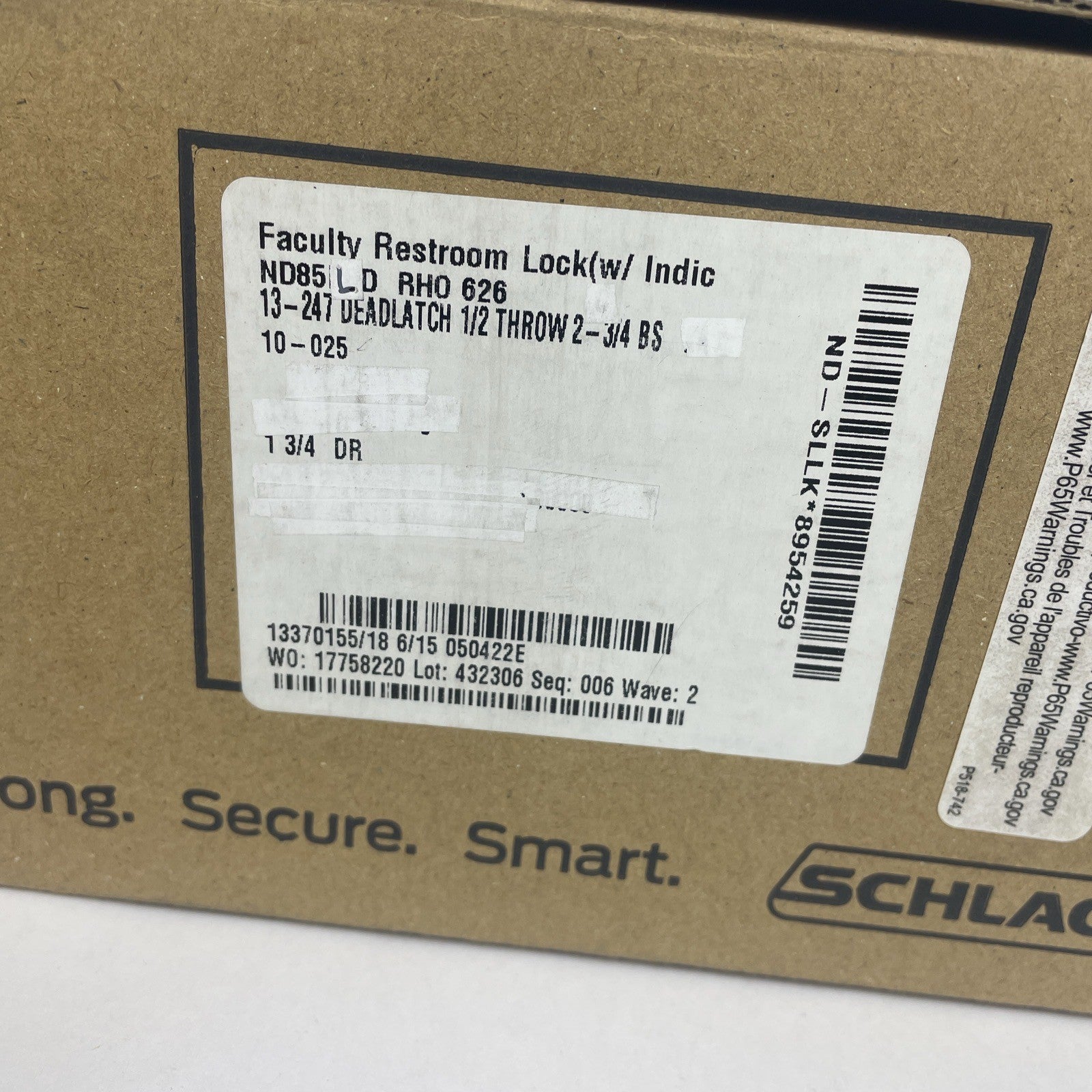 Schlage ND85LD-RHO-626 Faculty Restroom Lock W/ Indic Everest Lock Cylinder