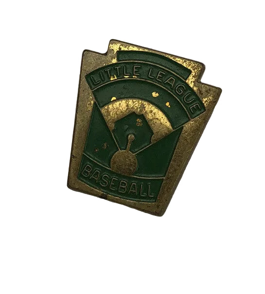 Vintage Little League Baseball USA State Green Enamel Lapel Pin Screw Back LOOK