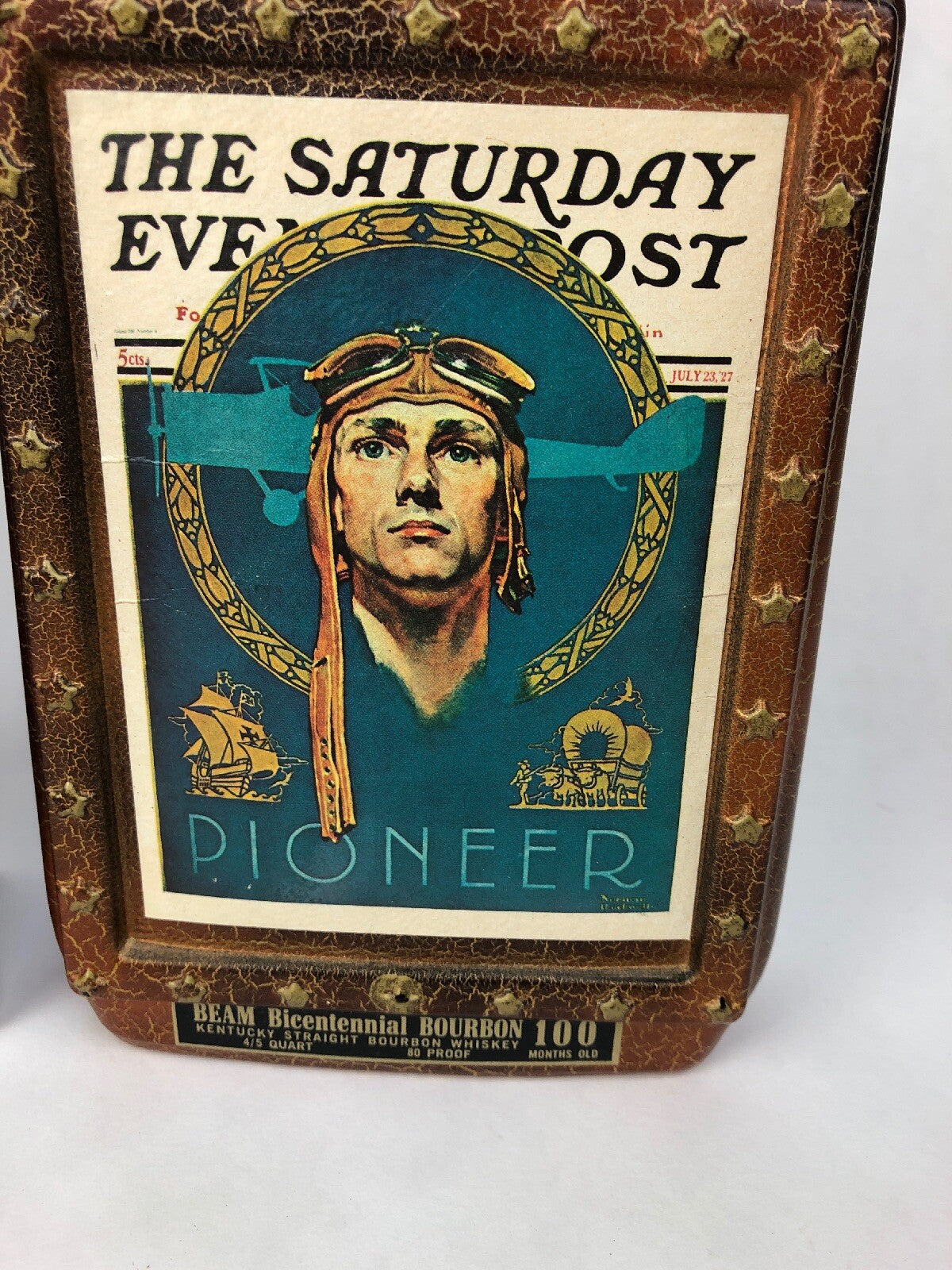 Jim Beam AVIATION pioneer SATURDAY EVENING POST decanter ROCKWELL W Box