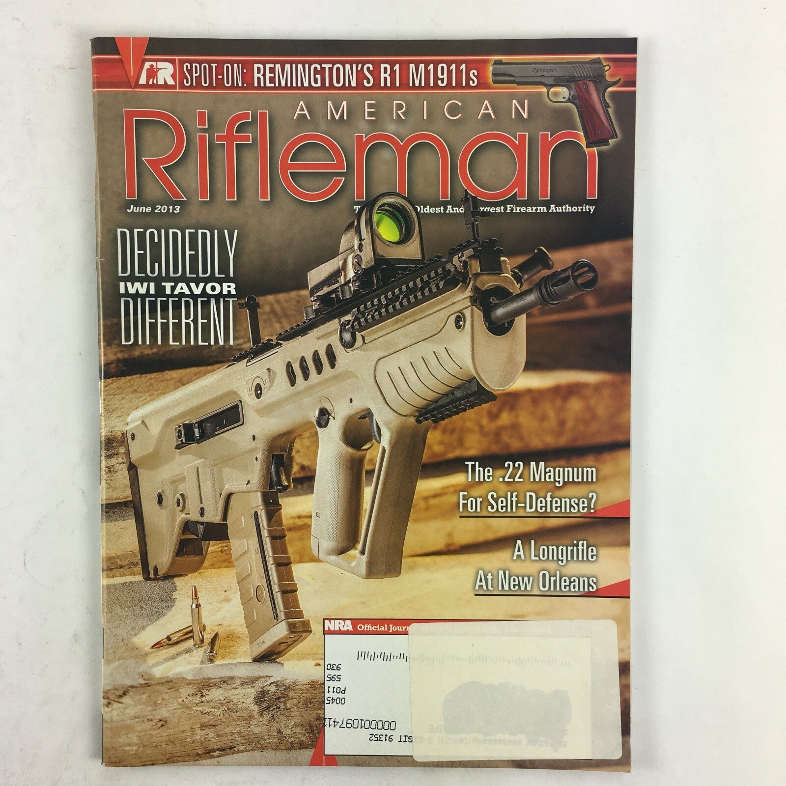 June 2013 American Rifleman Magazine The .22 Magnum For Self-Defense ? R1 M1911s