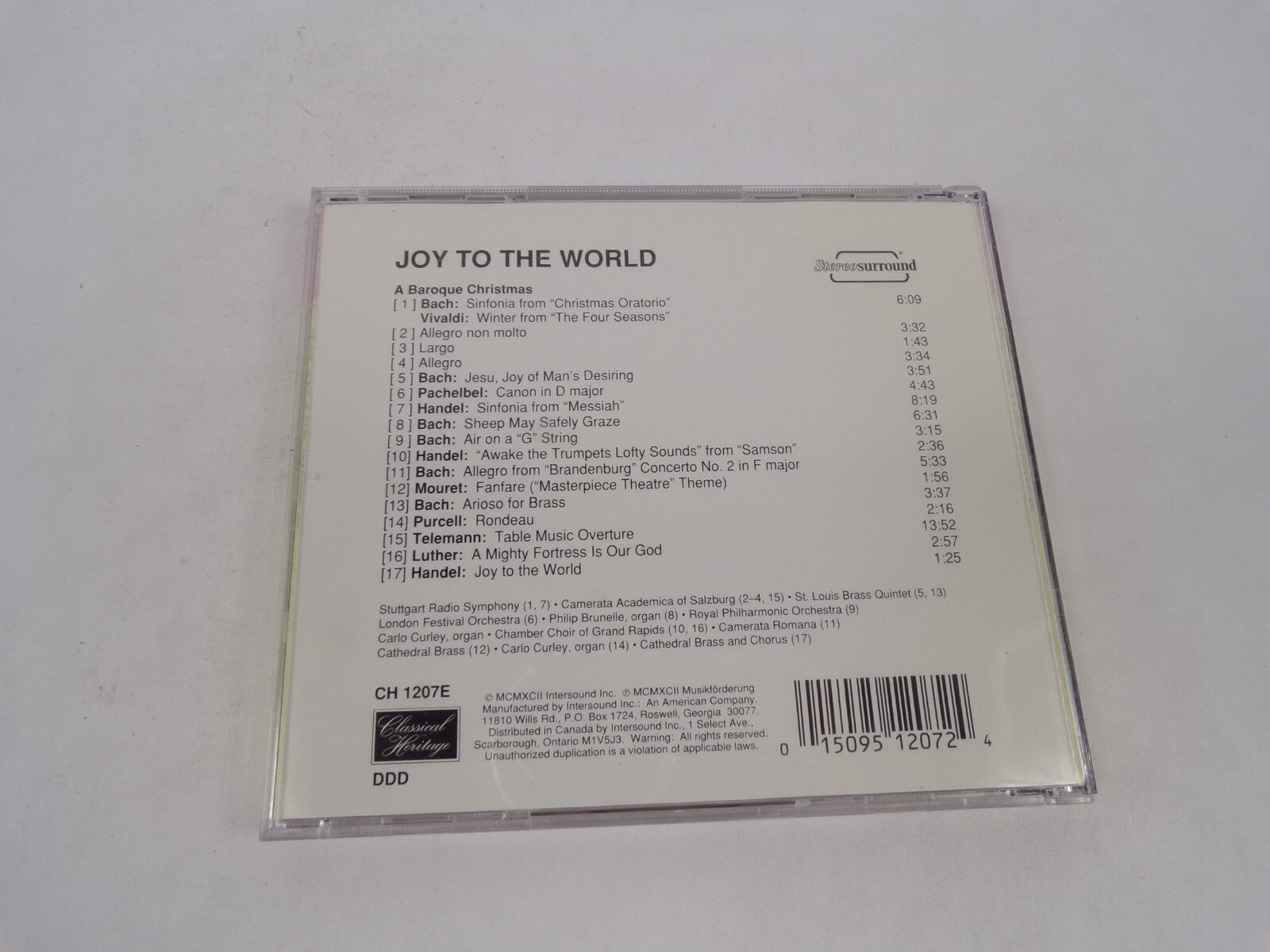 Joy To The World A Baroque Christmas Bach: Sinfonia From "Christmas OratoriCD#70