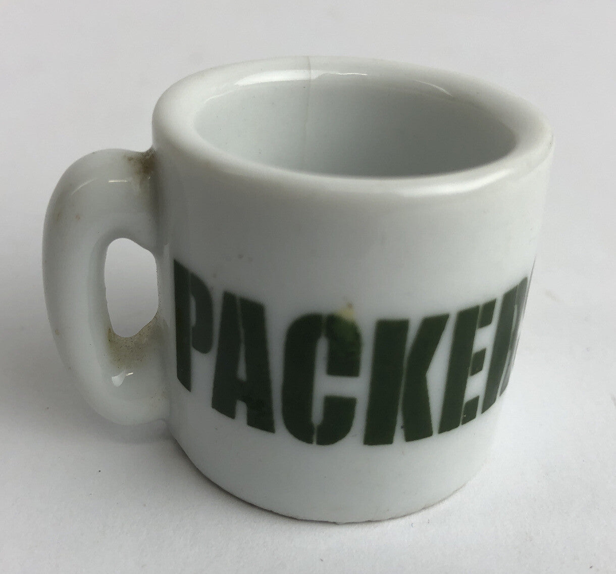 Vintage NFL Mini Coffee Cup Mug Green Bay Packers 1.25" Collectible Miniature