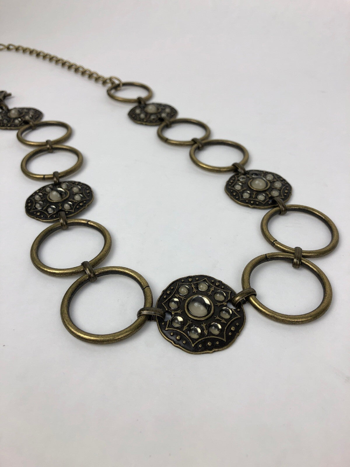 New Rare Madden Girl Women's Bronze Unique Chain Metal Belt Size ML 43” FSTSHP