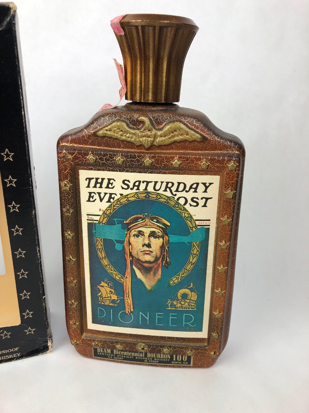 Jim Beam AVIATION pioneer SATURDAY EVENING POST decanter ROCKWELL W Box