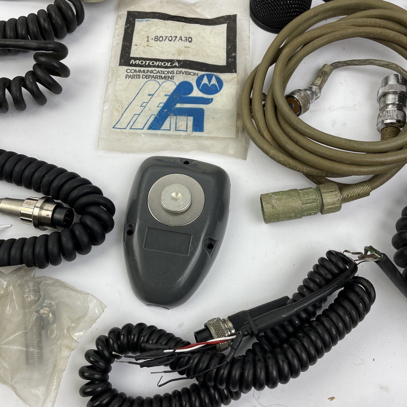 Vintage Motorola SHURE Horn Speaker Microphone Parts Lot - LOOK