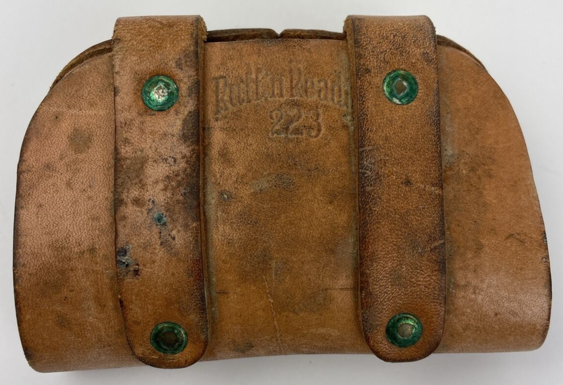 Vintage Ruff'n Ready Leather Belt Drop Snap Pouch Model 223 Fishing Hunting LOOK
