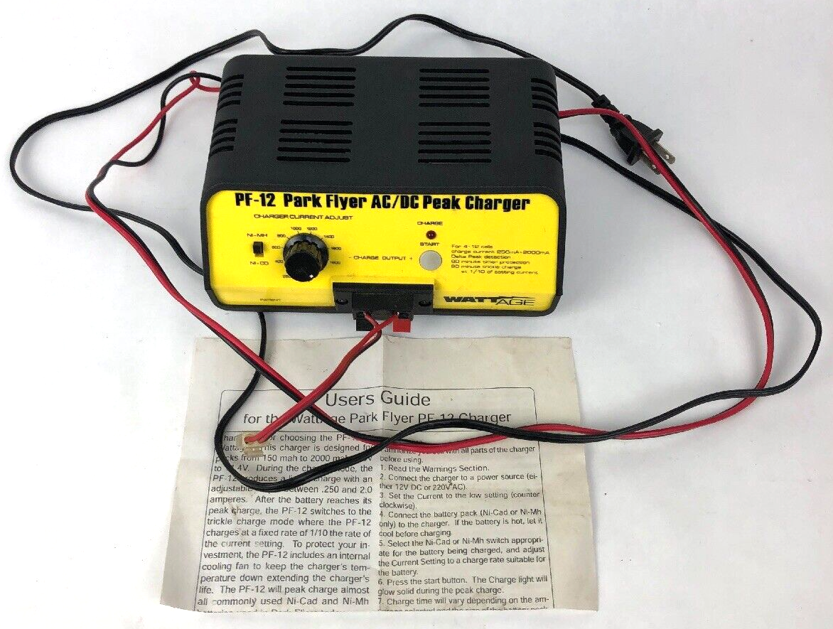 2002 Wattage PF-12 Park Flyer AC/DC Peak Charger 130108 4-12 Cells FSTSHP