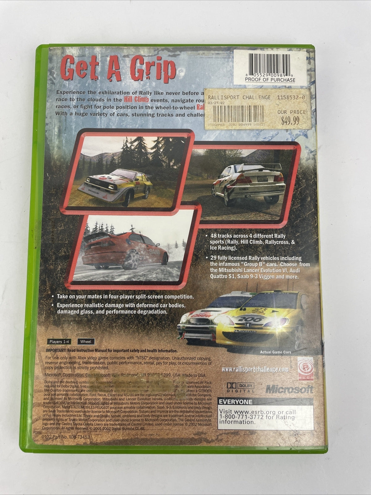 RalliSport Challenge / Black Label / Microsoft Xbox Video Game Complete w Manual