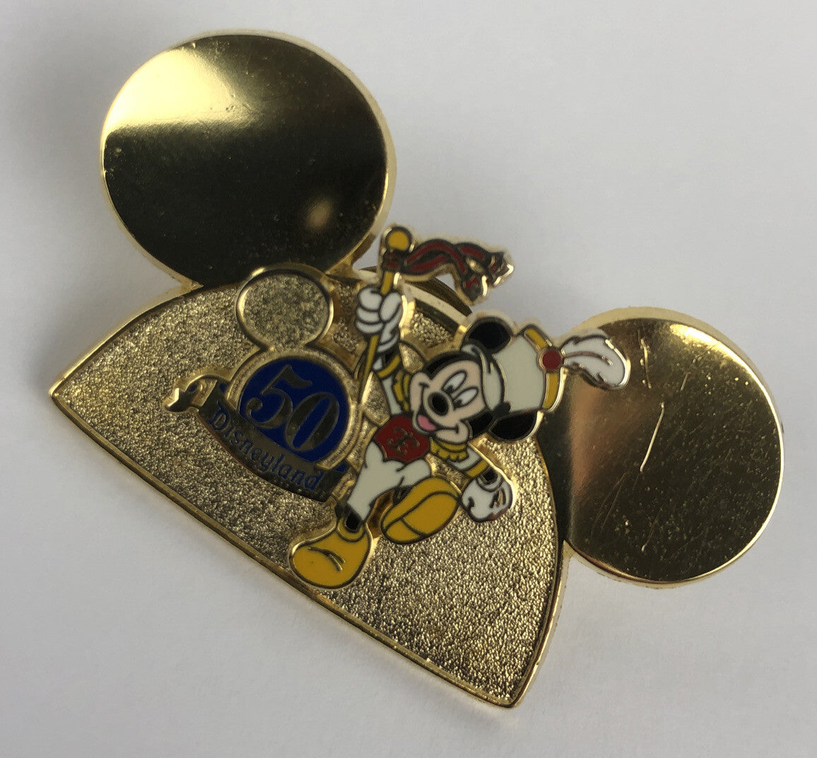 Disneyland Resort Anniversary Lapel Pin Mickey Mouse Ears Gold Tone Brooch 2005
