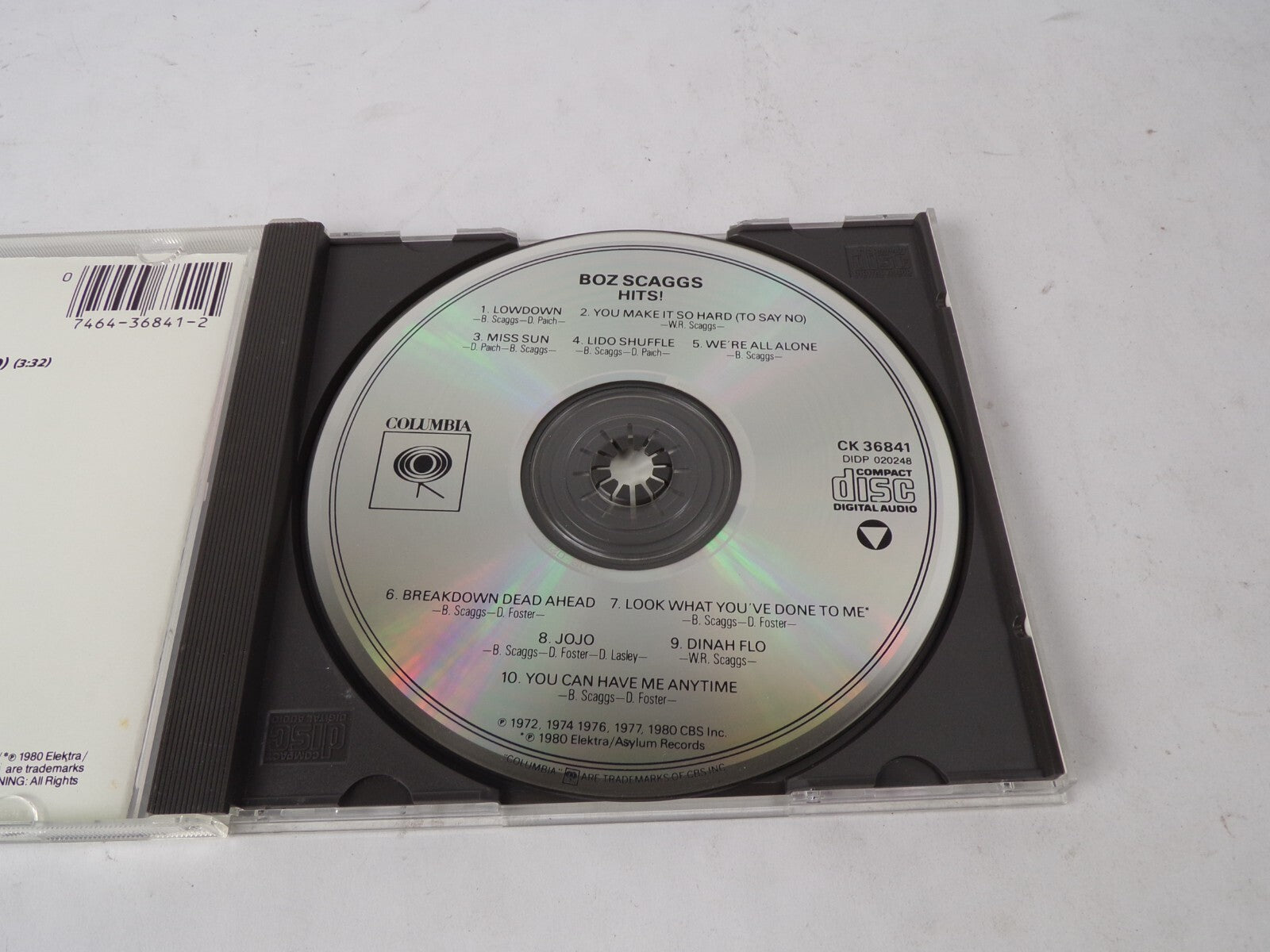 Boz Scaggs Hits! Lowdown You Make It So Hard Miss Sun Lido Shuffle We're CD#41