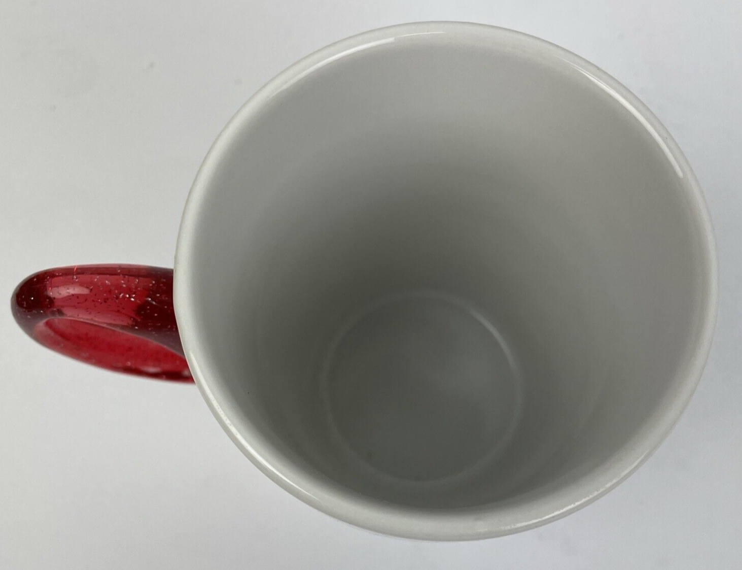 M&M’s World Red Character Ceramic Coffee Cocoa Mug Tea Cup 12oz Clear Red Handle