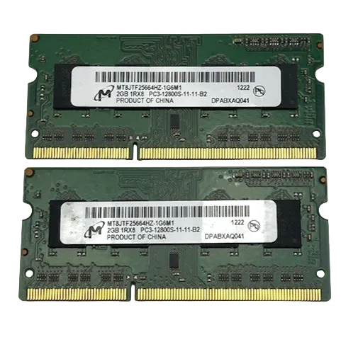 Lot of 2 x MT8JTF25664HZ-1G6M1 2GB 1RX8 PC3-12800S-11-11-B2 Imac RAM