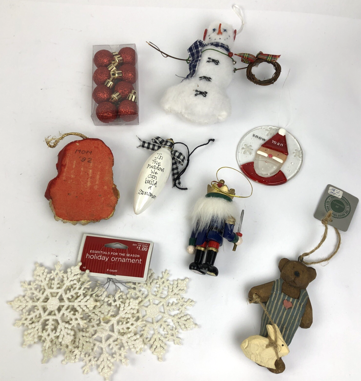 Collection Lot 8 Vintage Christmas Ornaments Nutcracker Snowman Boyds Collection