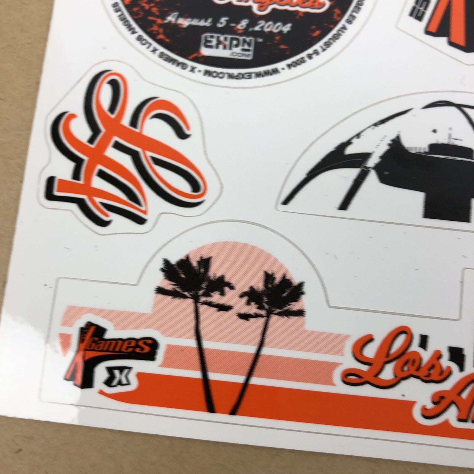 2004 Los Angeles ESPN X Games vintage skateboard and BMX sticker lot collectible.