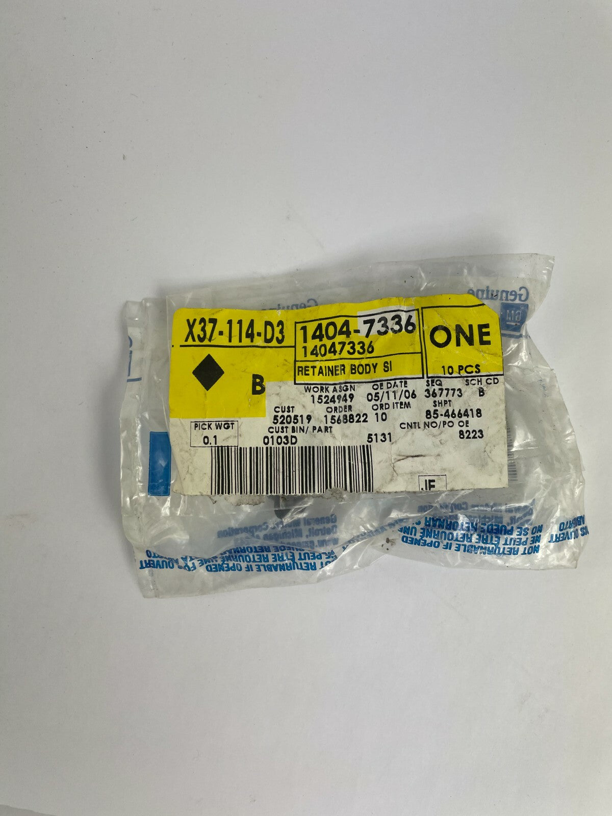 Genuine GM Automotive Part Retainer Retainer Body SI X37-114-D3 Lot of 10 A2