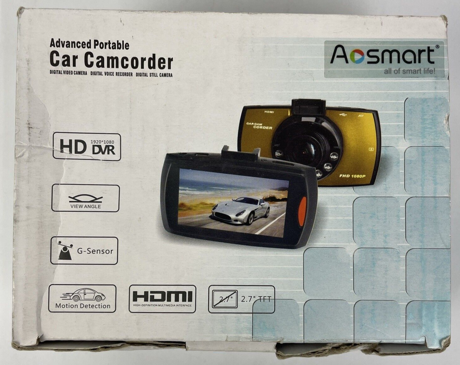 In Original Box Car Charger Model Advanced Portable Car Camcorder w Accessories