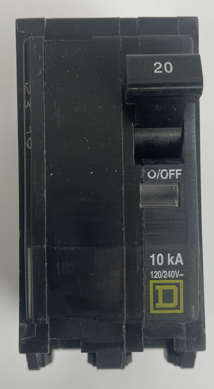 NOS OEM Square D by Schneider QO220 20 Amp Plug On 2-Pole Circuit Breaker
