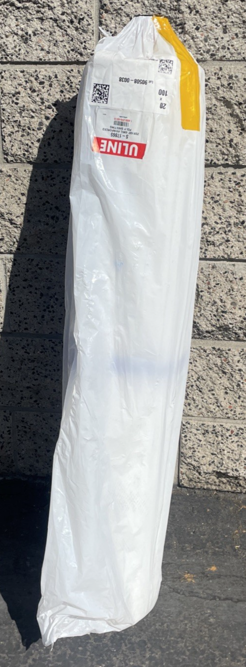 ULINE 6mil 20'x100' String Reinforced Woven Poly Sheeting Roll Clear S-17865