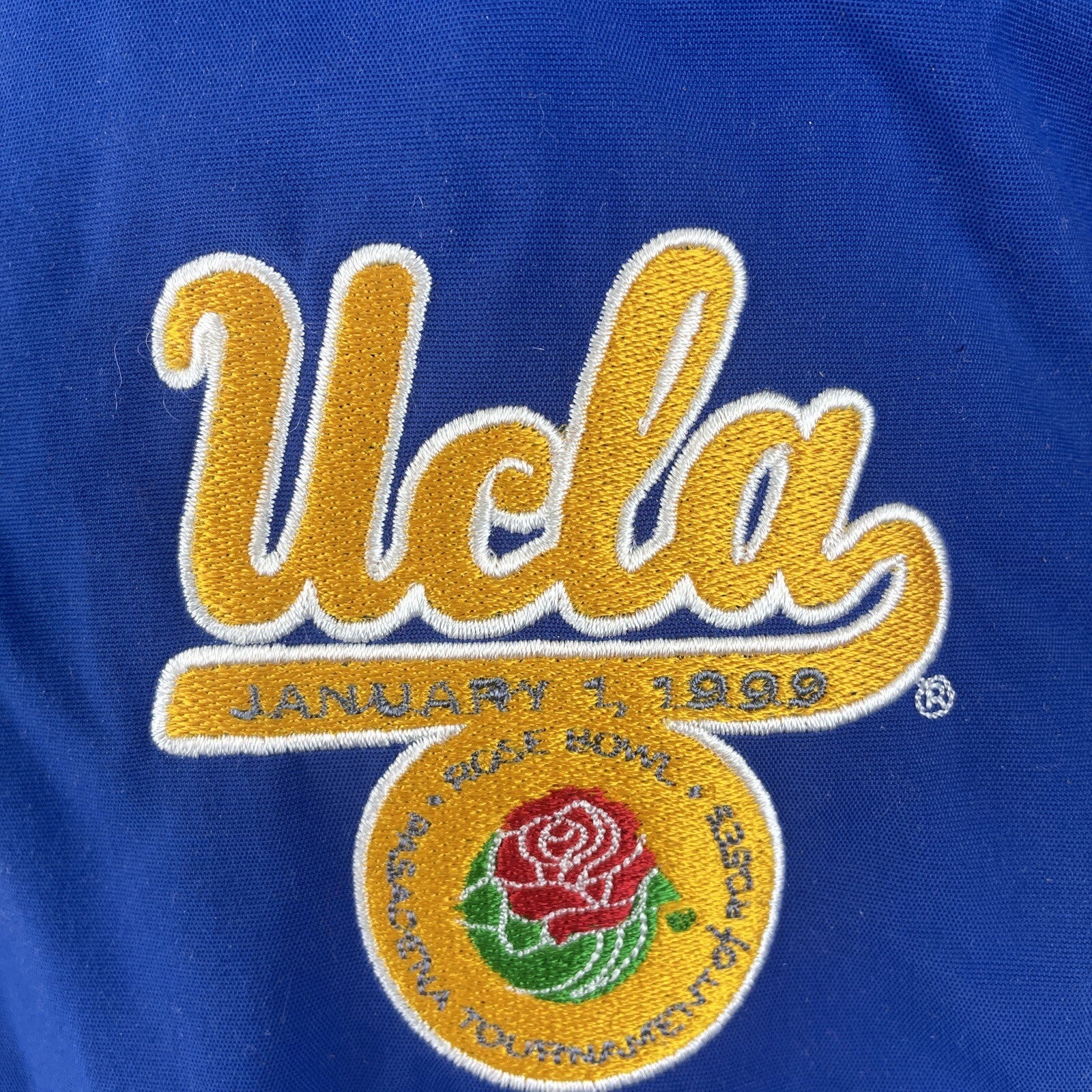 Vintage 1999 Rose Bowl UCLA Bruins Reebok Full Zip Button Jacket Men’s LRG Blue