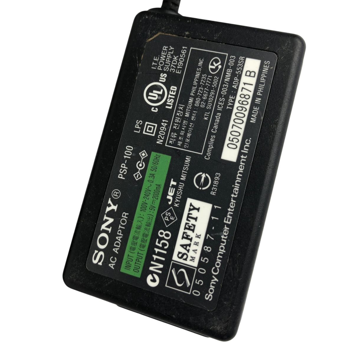 Genuine Sony PSP-100 Charger 5V 2000mA AC Adapter For Sony PSP 1001 2001 3001 A4