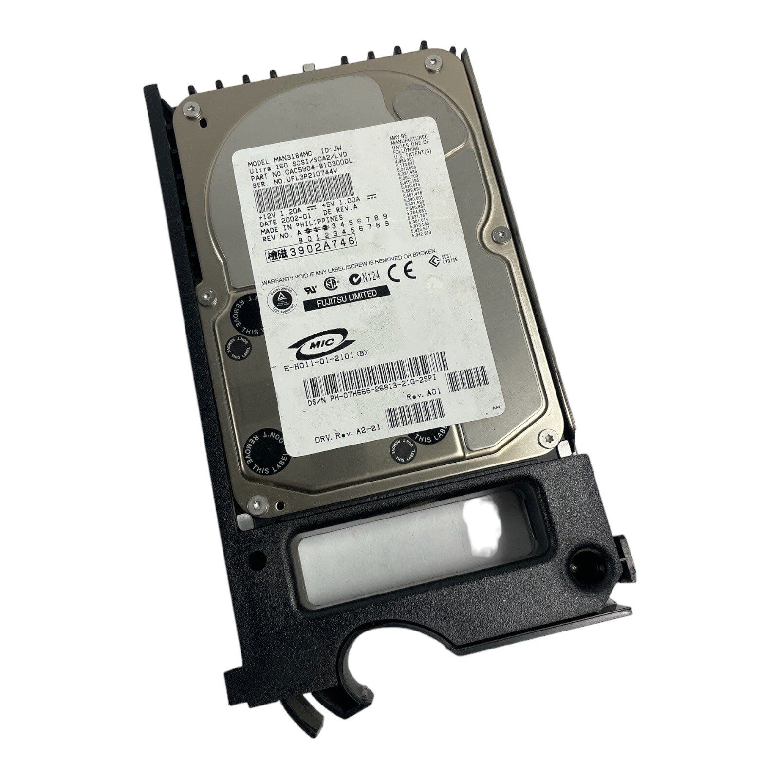 FUJITSU MAN3184MC 18.4Gb 10000Rpm 8Mb Buffer 80Pin Ultra160 Scsi 3.5" HDD server