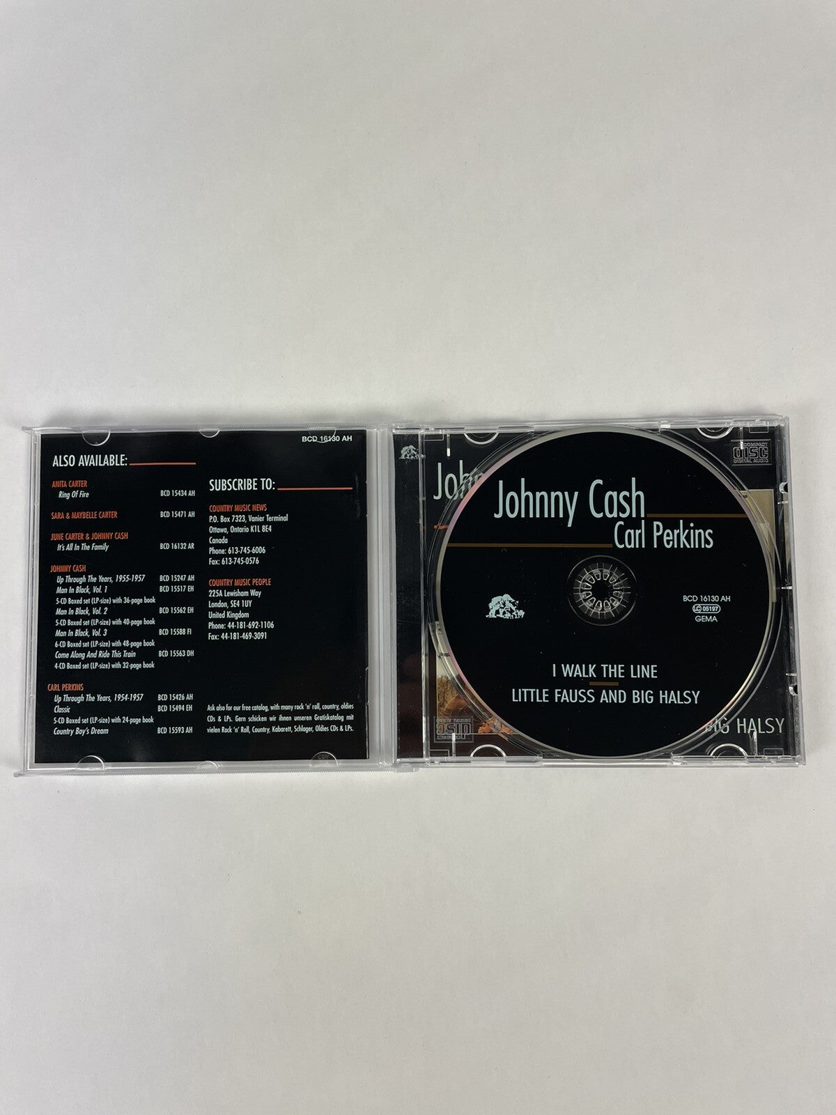 Johnny Cash/Carl Perkins I Walk The Line/little Fauss & Big Halsy CD Import #6