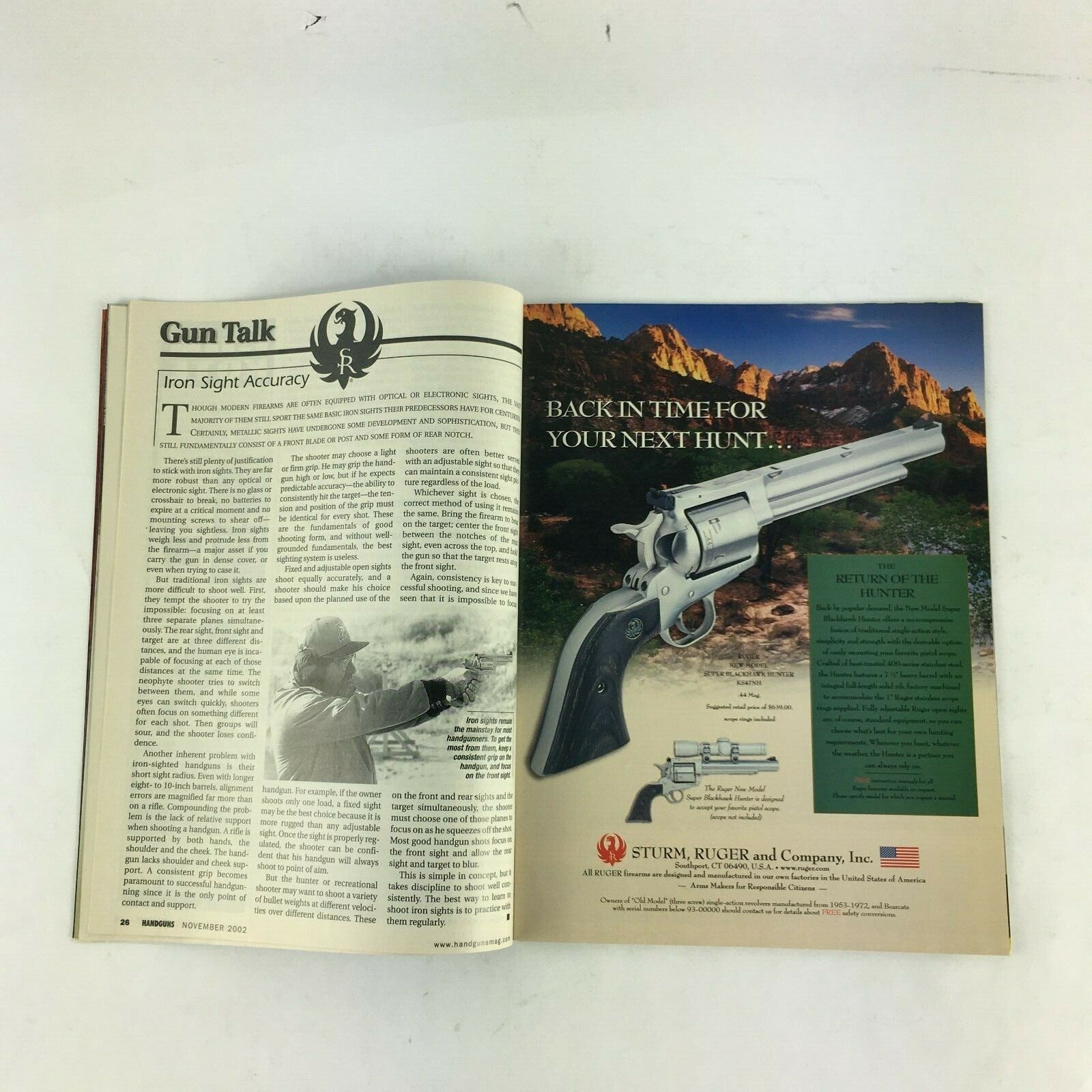 November 2002 Guns&Ammo Handguns Magazine The 9mm Legend Continues Kimber