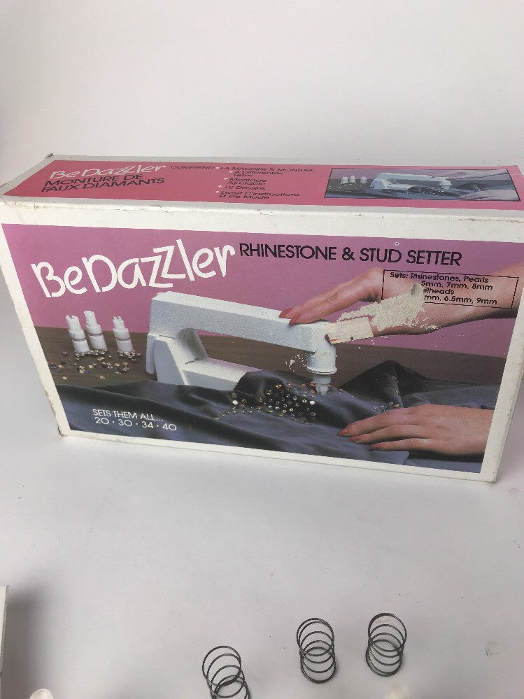 Vintage BeDazzler Rhinestone Stud Setter 90's Patterns Instructions Box