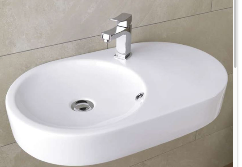 Porcelanosa NK Noken XS RONDO Designer Single Hole Wall Hung Basin Sink WHITE