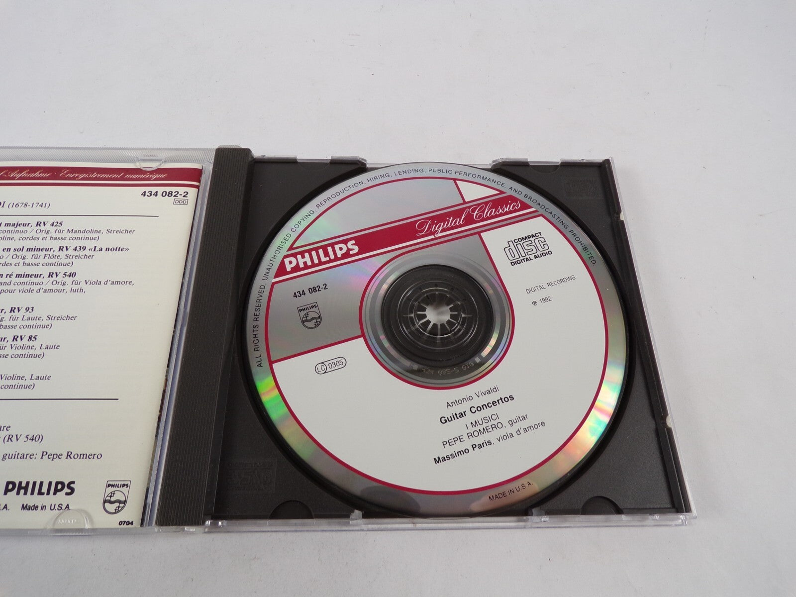 Vivaldi Concertors For Guitar And Strings Music Romero CD#43
