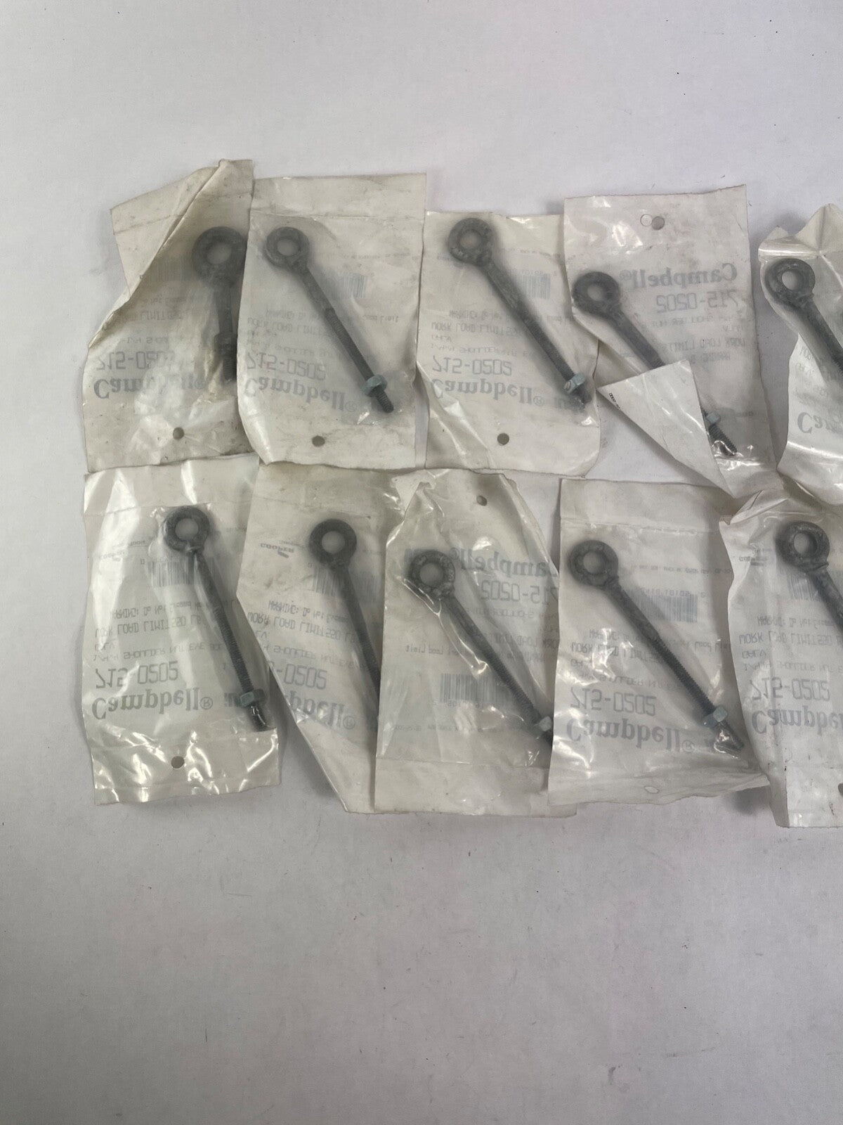 Lot of 13: 1/4"x 4" shoulder eye bolt work load limit 550 lbs