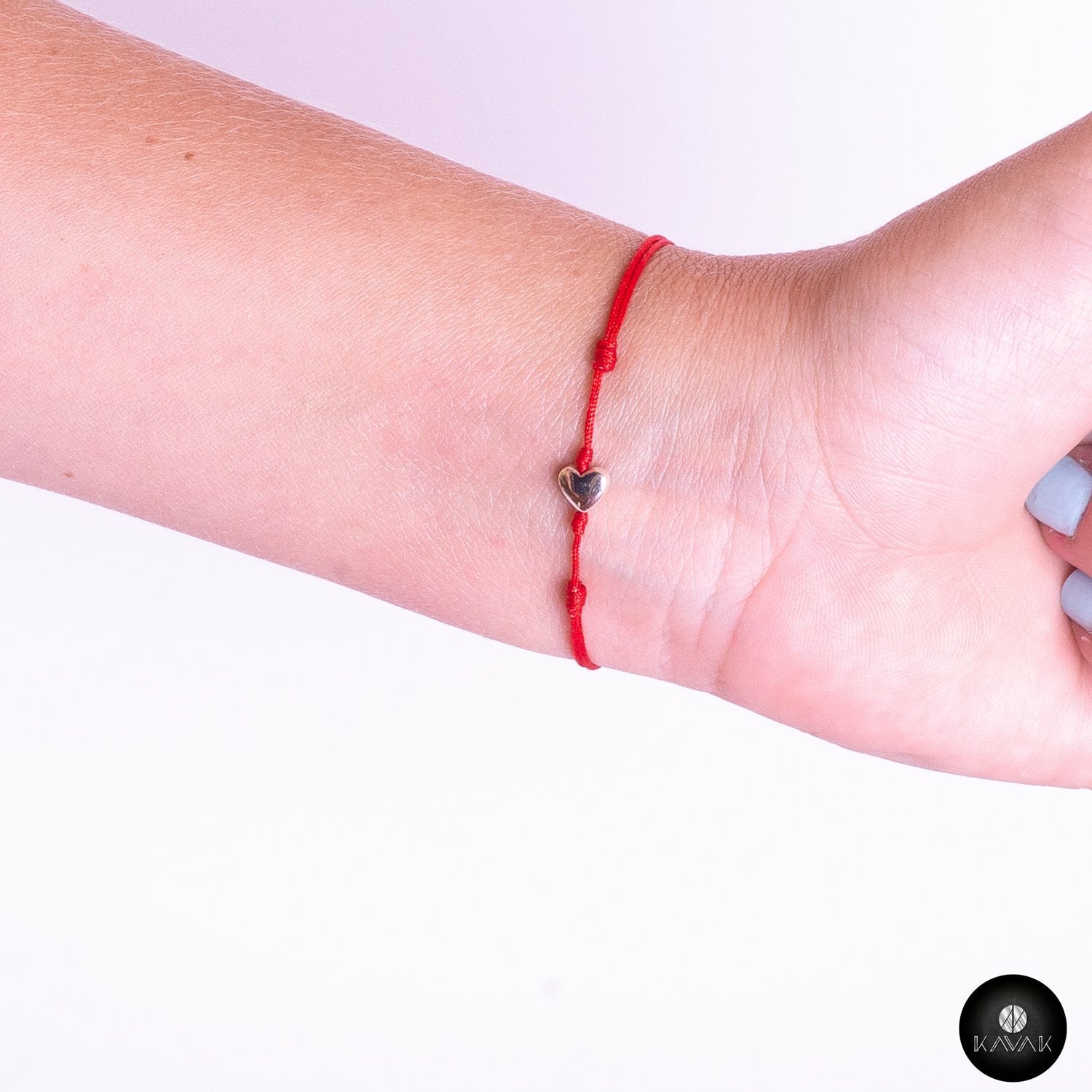 Kavak Handmade Women's Bracelet Silver plated Red Heart Soul