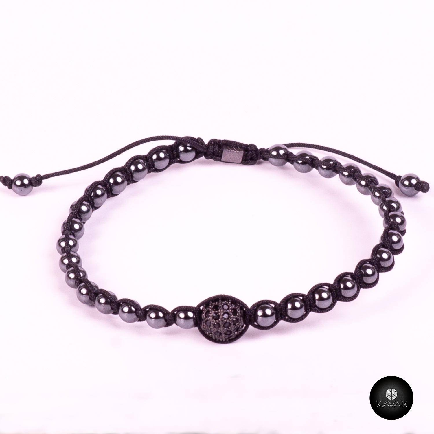 Kavak - Handmade Black Braided Adjustable Men's Bracelet Acerinas