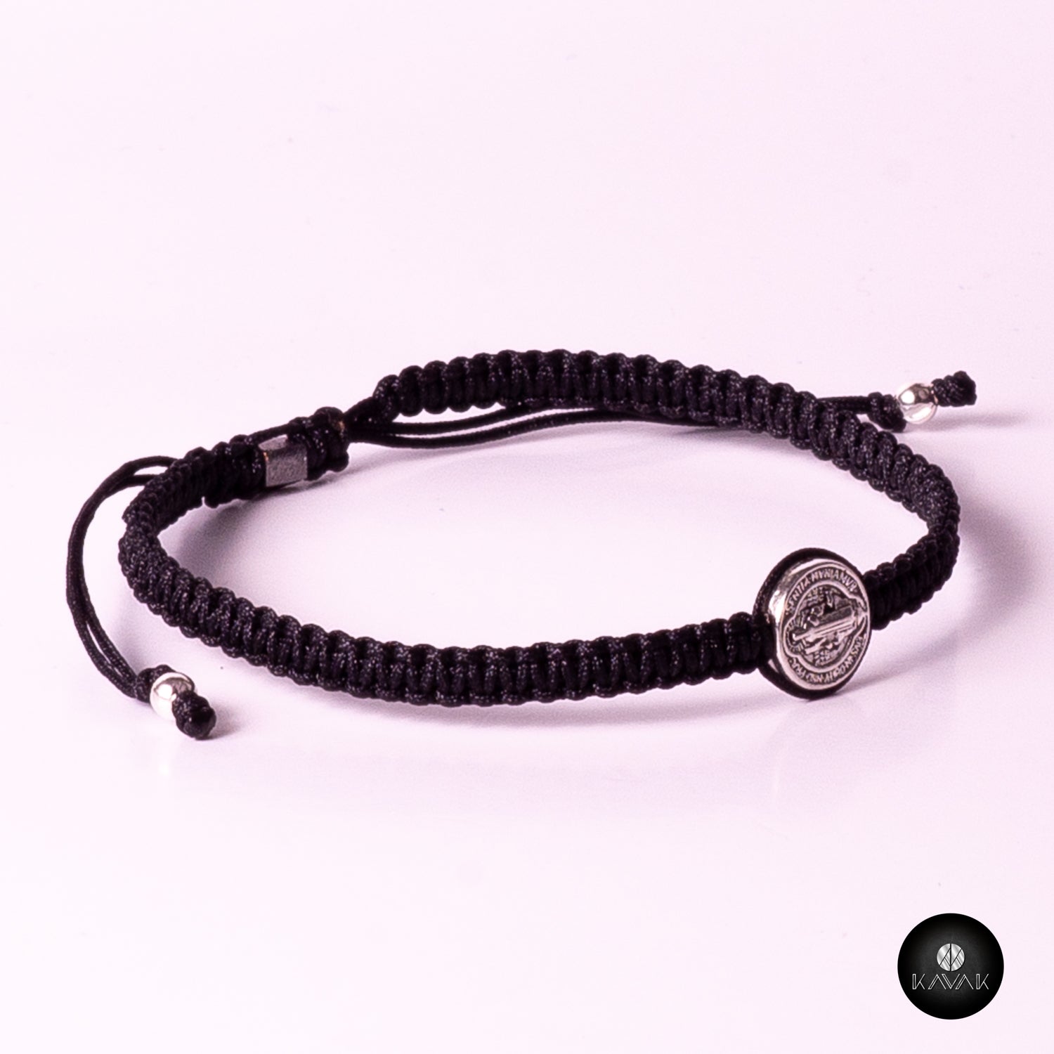 Kavak - Handmade Men Black - Saint Benedict Adjustable Bracelet