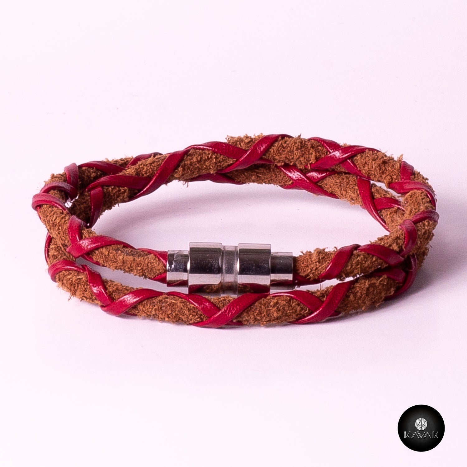 Kavak - Handmade Fearless Red Leather Adjustable Women's Bracelet
