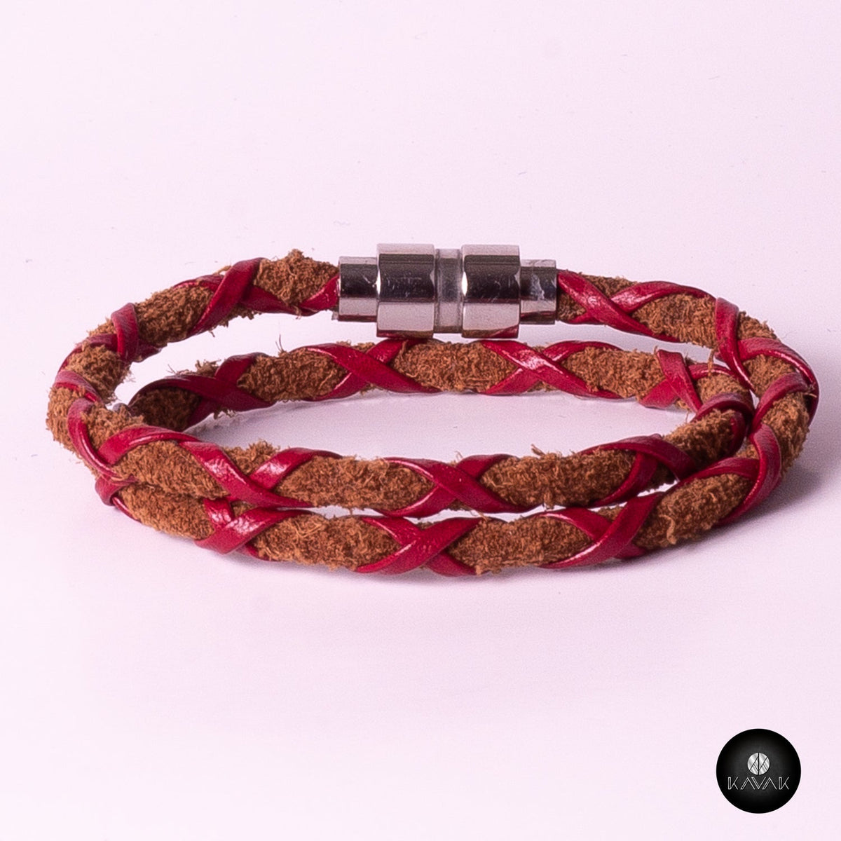 Kavak - Handmade Fearless Red Leather Adjustable Women's Bracelet
