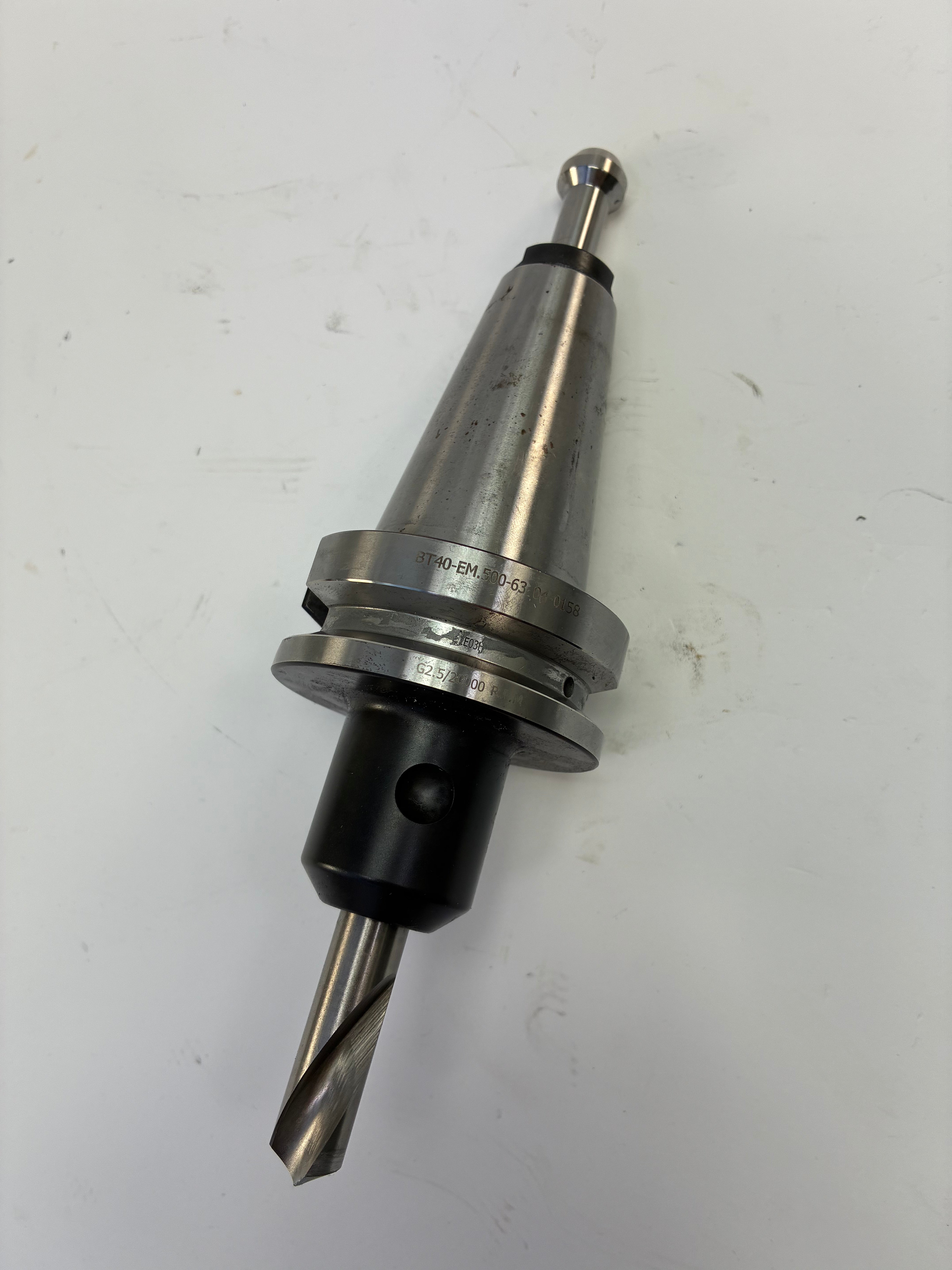 Haas BT40 1/2” End Mill Holder 63mm – 04-0158 – Cutter & Pull Stud Included