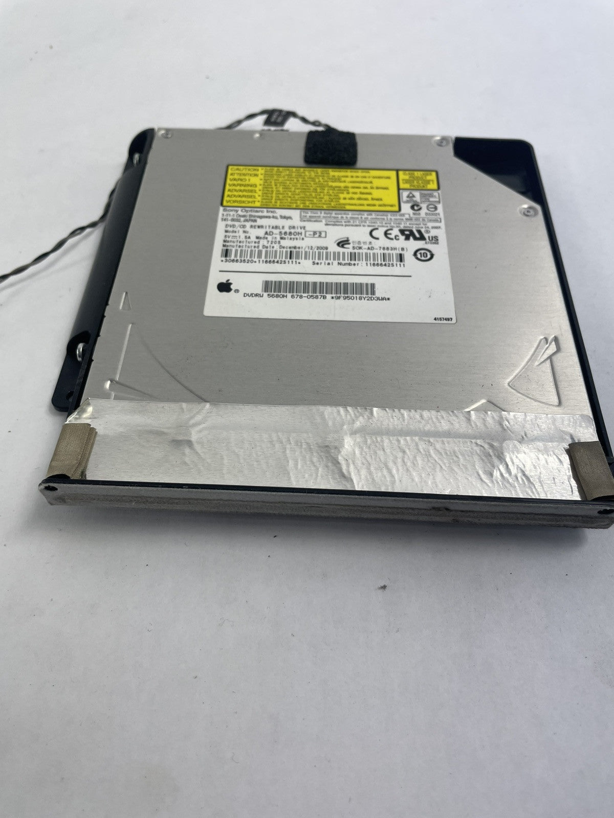 AD-5680H Apple iMac 27" A1312 DVD Optical Drive 678-0587A w/ Sensor Cable