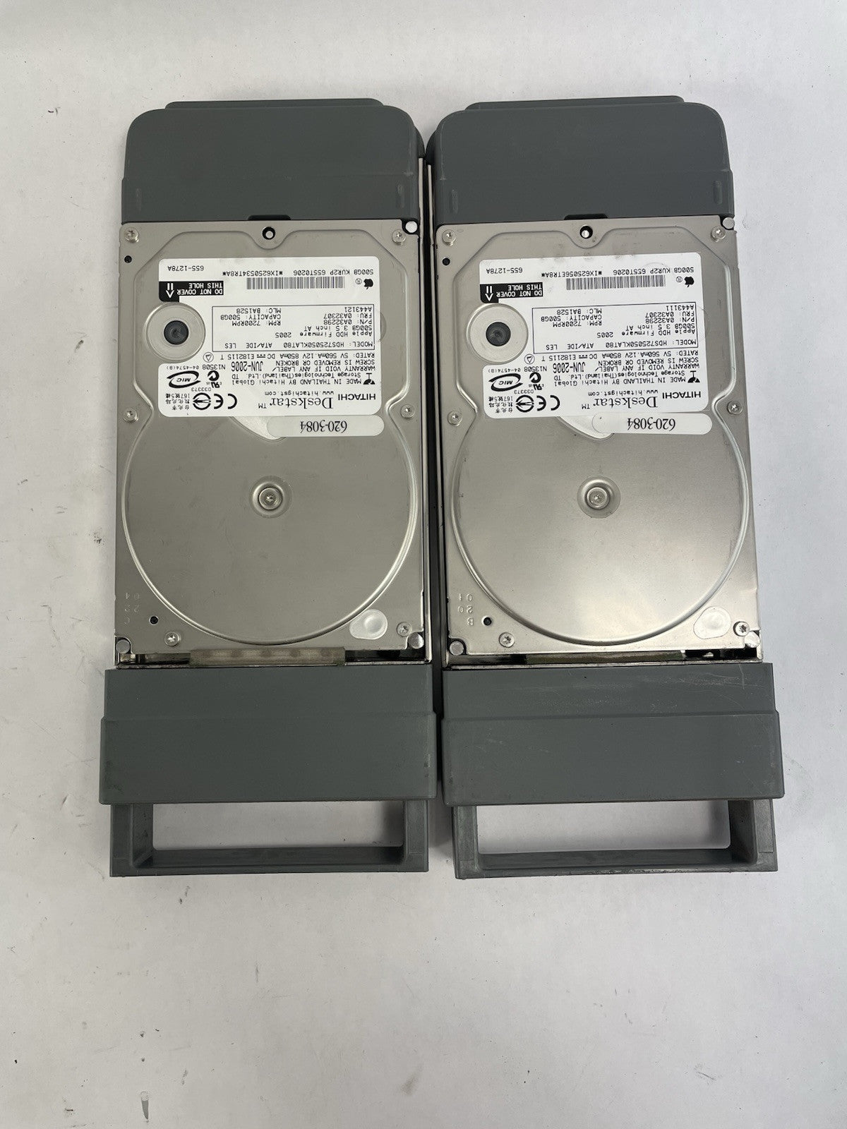 Lot of 2: Apple 620-2976-A SATA 3.5” HHD Caddy Xserve RAID IDE + 2 X 500GB HDD