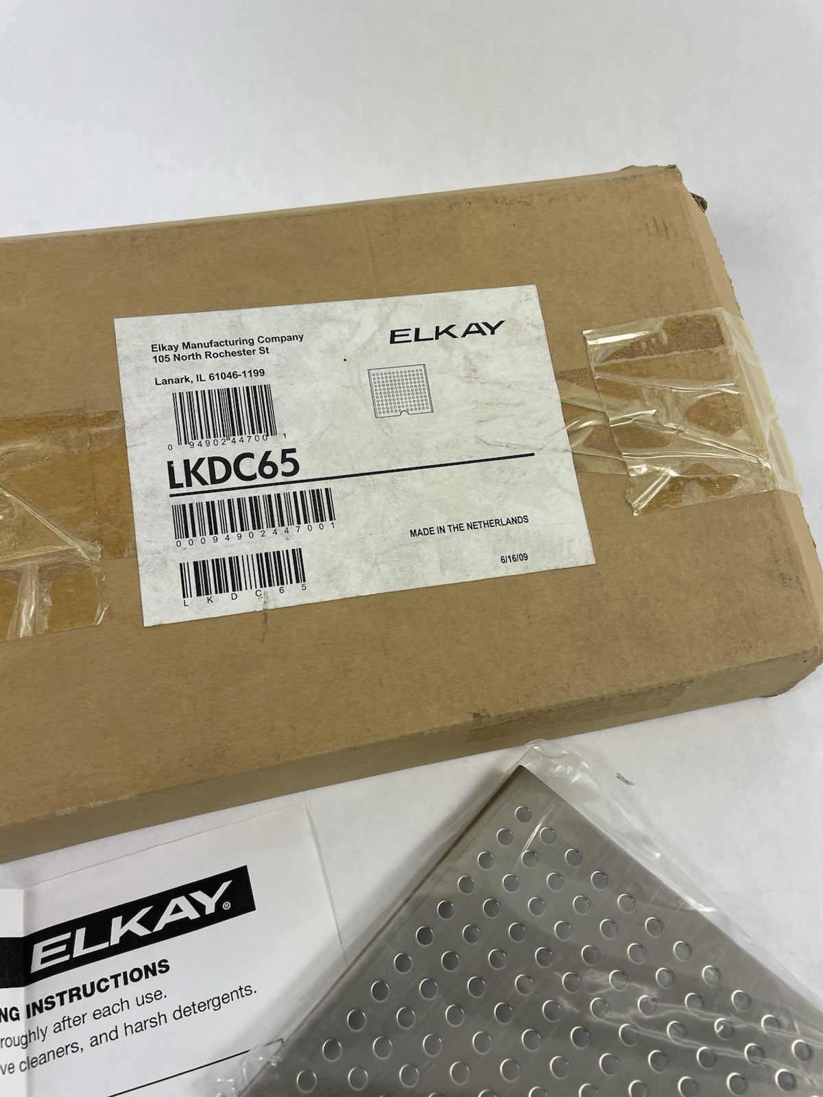 Elkay LKDC65 Side Drain Cover for Double bowl sink