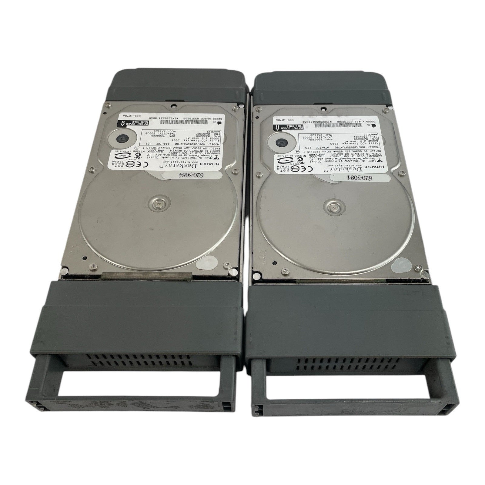 Lot of 2: Apple 620-2976-A SATA 3.5” HHD Caddy Xserve RAID IDE + 2 X 500GB HDD