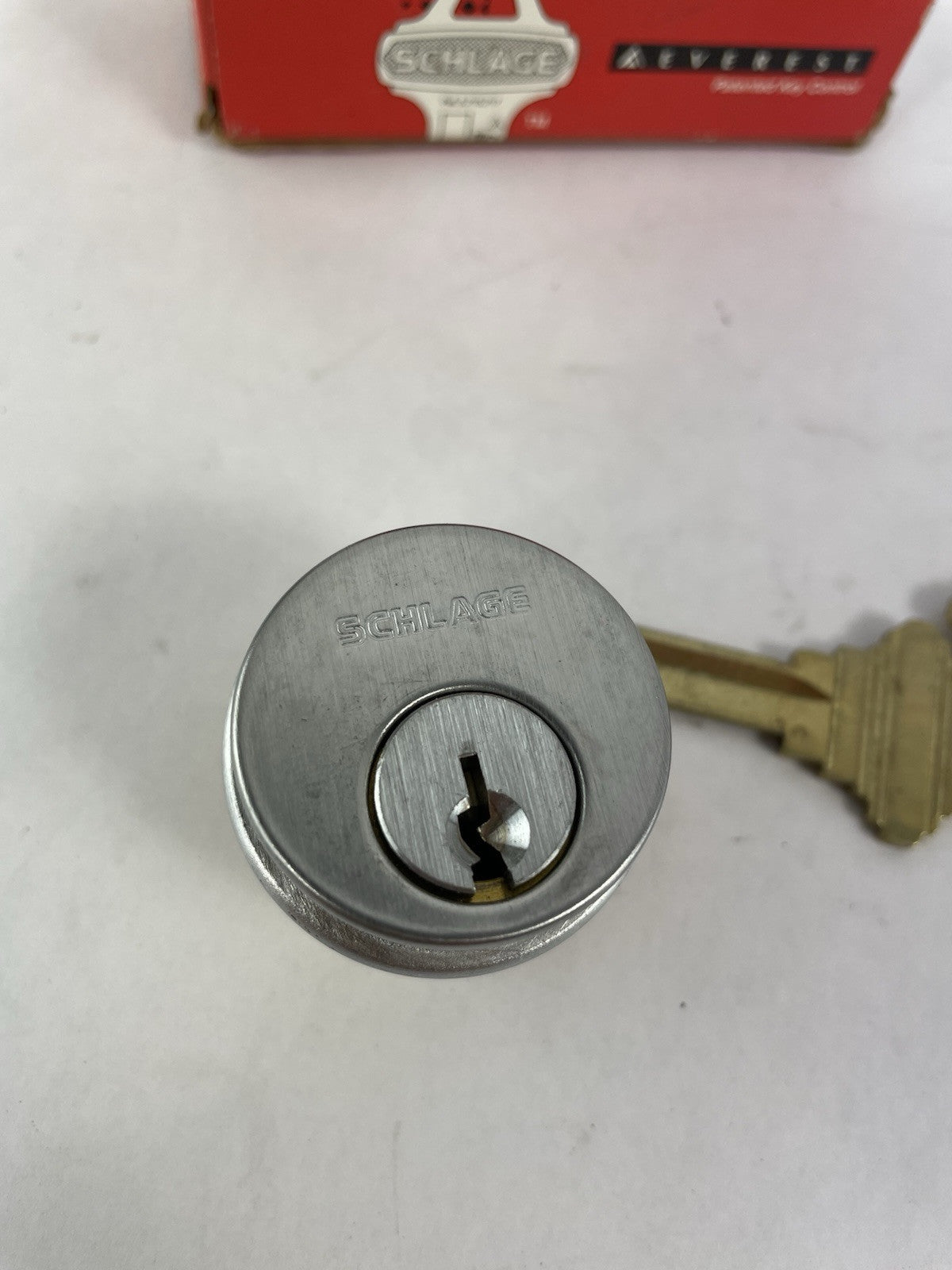 Schlage Mortise Cylinder 20-001 1-1/4" 612 Brushed Chrome
