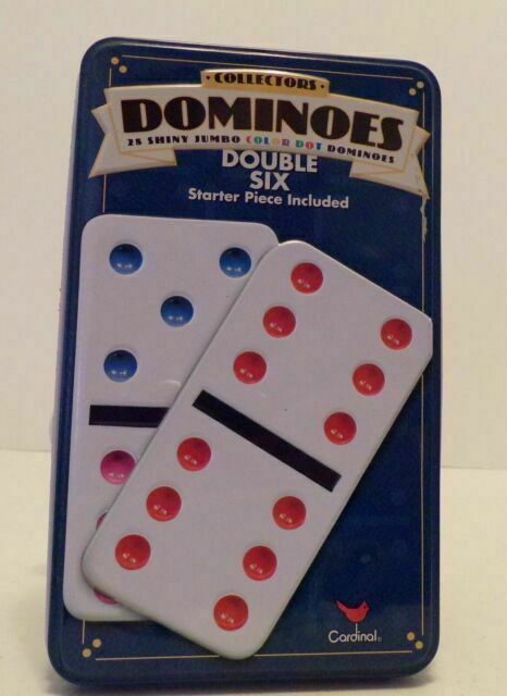 Collectors Dominoes Double Six Jumbo Color Dot 28 Shiny Dominoes New Sealed
