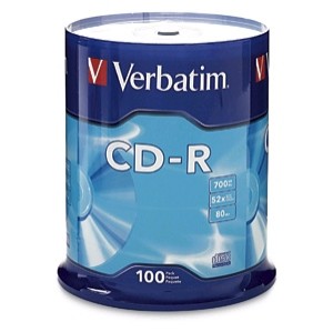 NOS OEM Verbatim 94554 52x CD-R CD R 700MB Capacity Gray 100/Pack