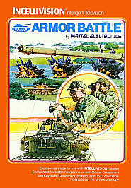 1979 MATTEL INTELLIVISION "ARMOR BATTLE" W/2 CONTROLLER OVERLAYS & INSTRUCTIONS!
