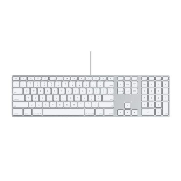 Apple A1243 109-key USB Wired Ultra-Thin Aluminum Keyboard - Silver - MB110LL/A